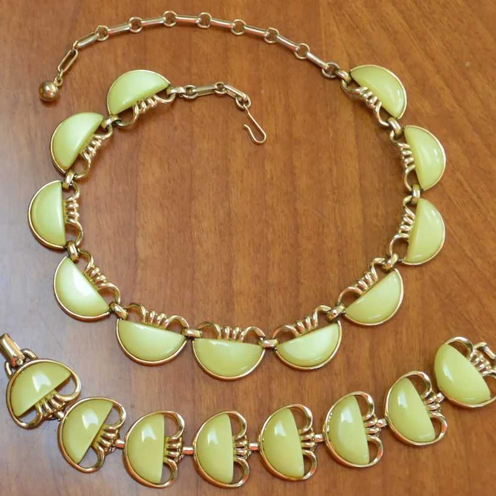 CORO Yellow Moonglow Necklace and Bracelet Set - image 3