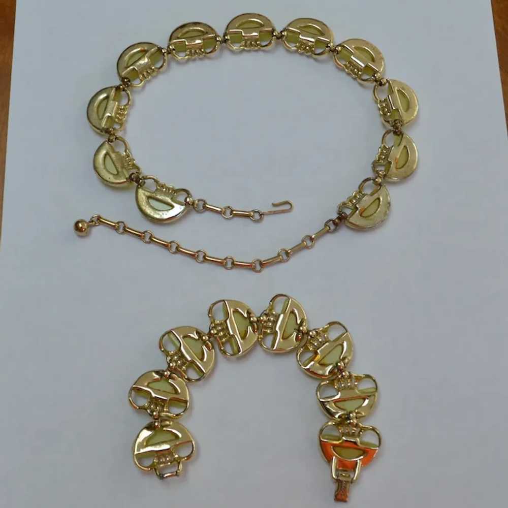 CORO Yellow Moonglow Necklace and Bracelet Set - image 6