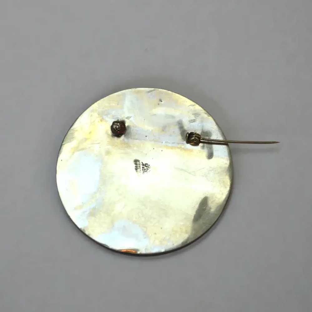 South American Silver and Brass Medallion Brooch … - image 6
