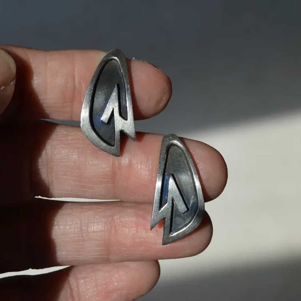 LEWITTES Mid-Century Modern Sterling Earrings - image 11