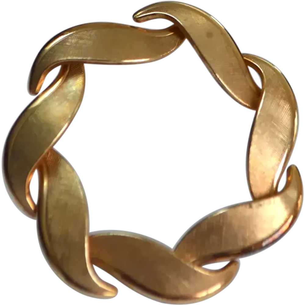 VAN DELL Gold Filled Circle Brooch Pin - image 1