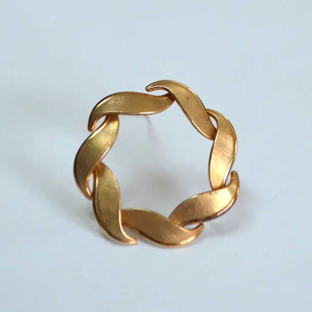 VAN DELL Gold Filled Circle Brooch Pin - image 2