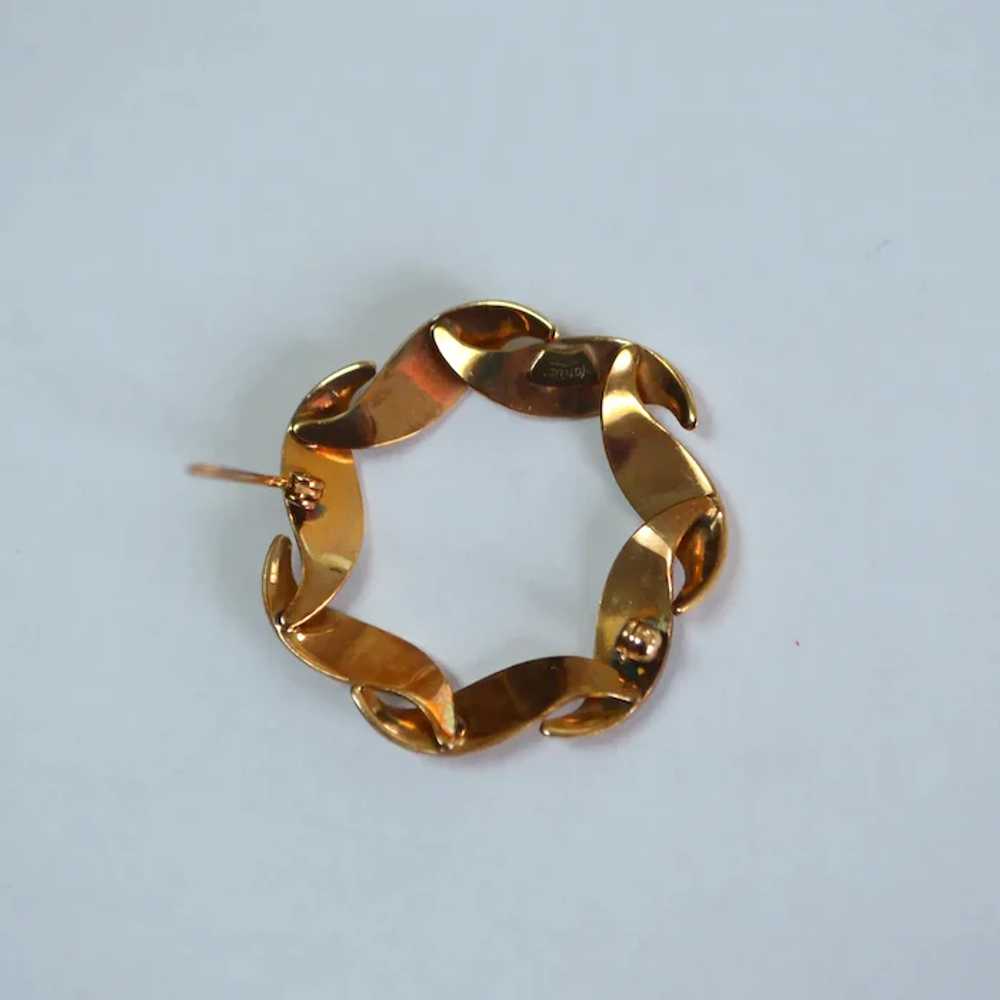 VAN DELL Gold Filled Circle Brooch Pin - image 4