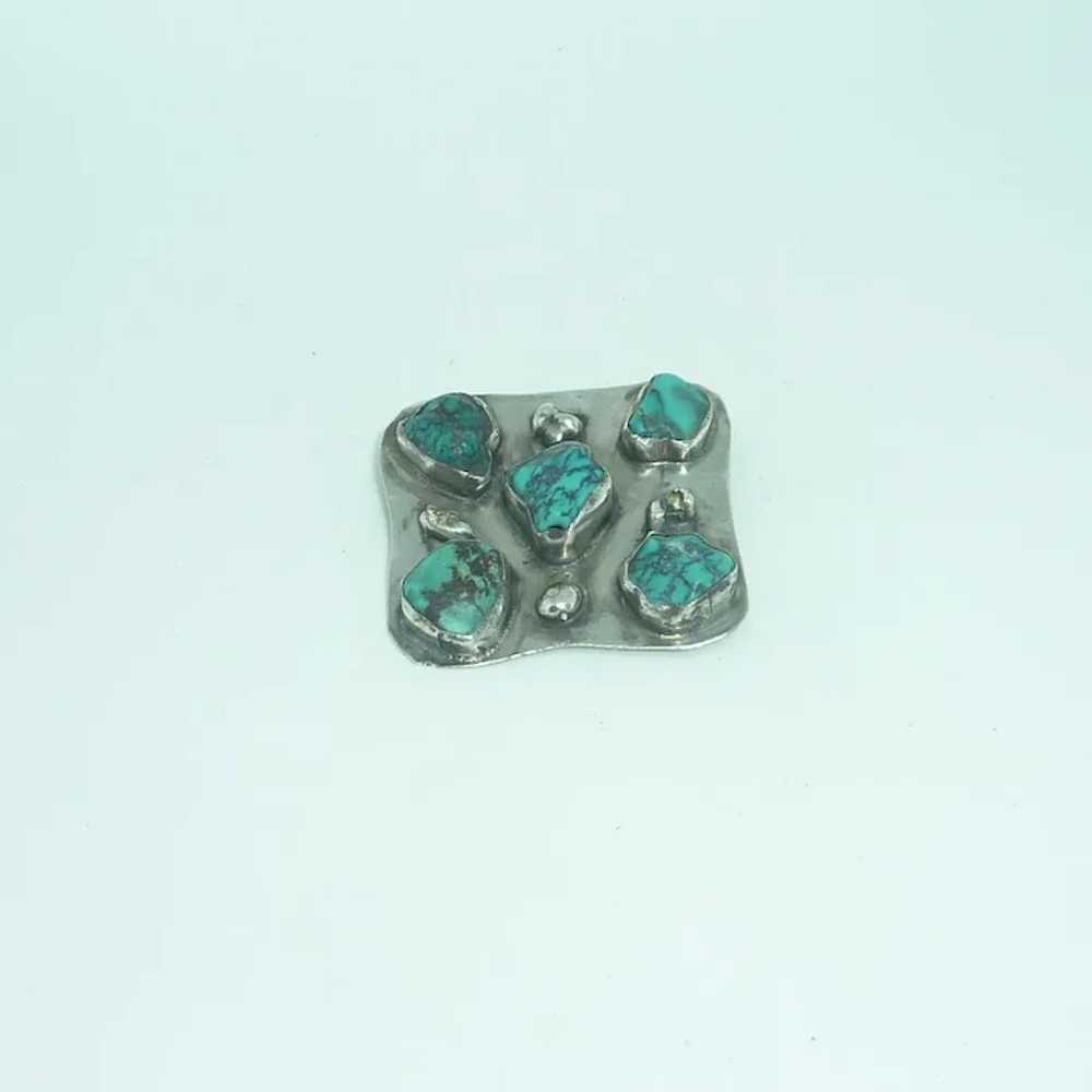 Natural Tumbled Turquoise Stone Sterling Silver P… - image 2