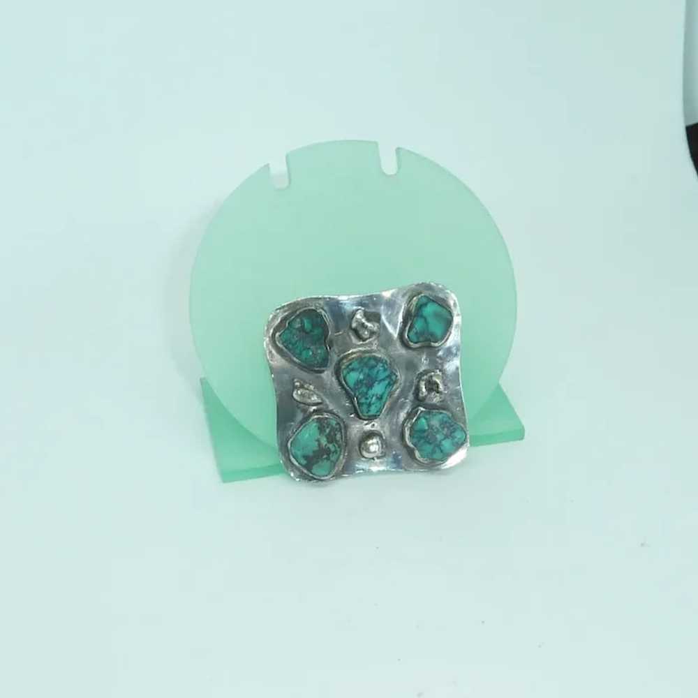 Natural Tumbled Turquoise Stone Sterling Silver P… - image 3