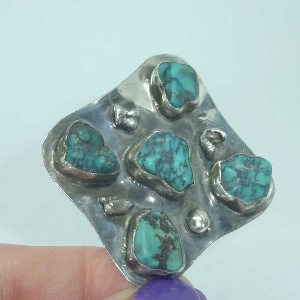 Natural Tumbled Turquoise Stone Sterling Silver P… - image 4