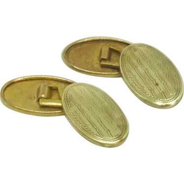 Oval Double Sided Gold Tone Cufflinks Cuff Links - image 1