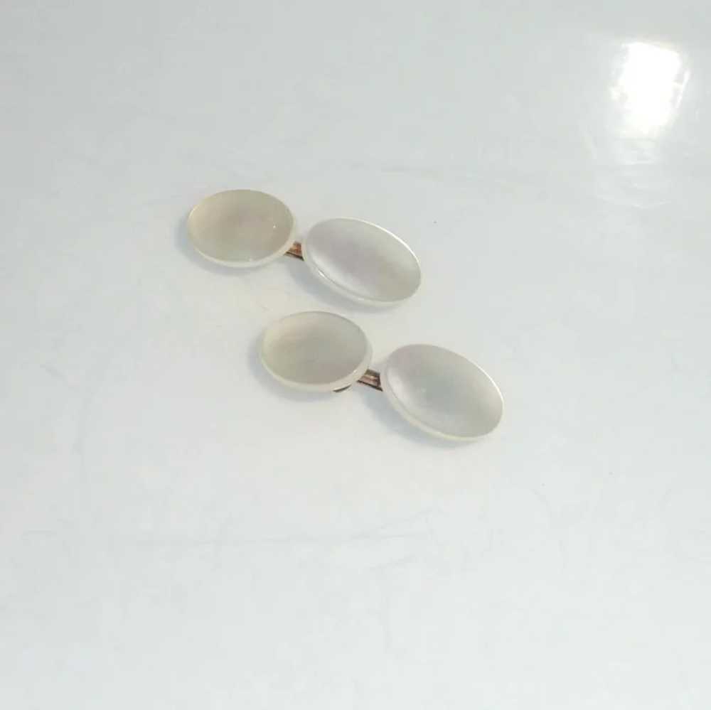Oval Mother Of Pearl Cuff Links Cufflinks - image 3