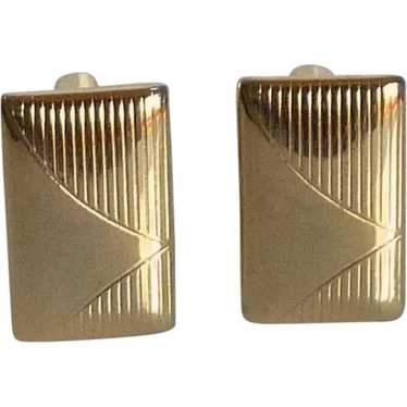 Gold Tone Rectangular Plain Cufflinks  Cuff Links - image 1