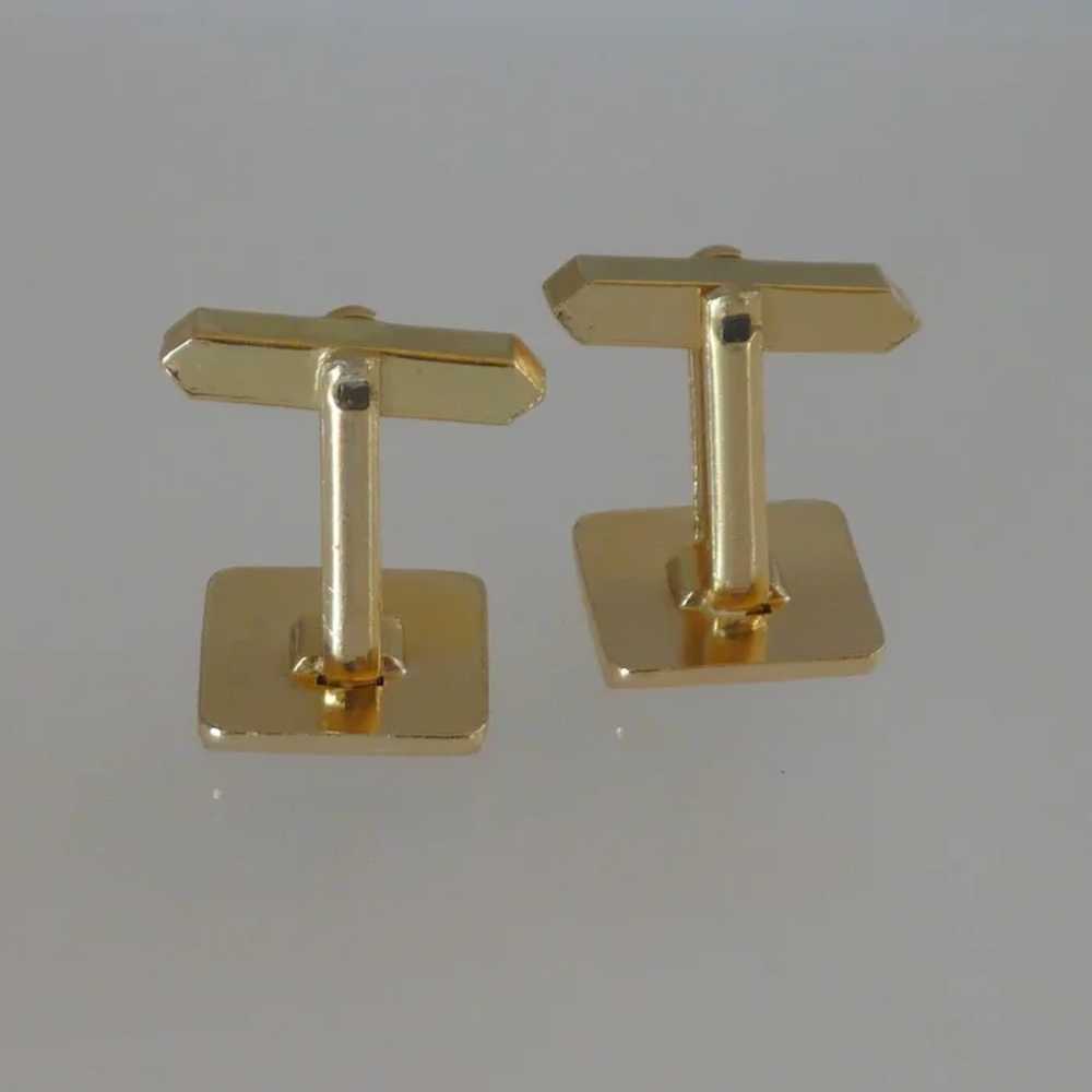 Small Silver and Gold Tone Square Cufflinks Cuff … - image 3