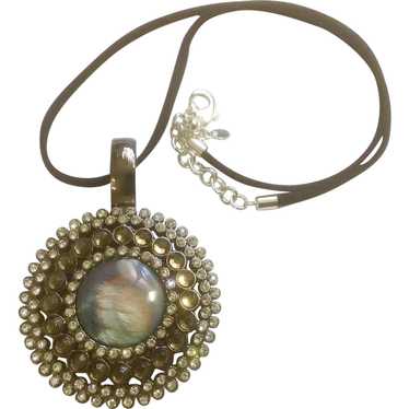 Premier Designs Large Pendant Necklace With Rhine… - image 1