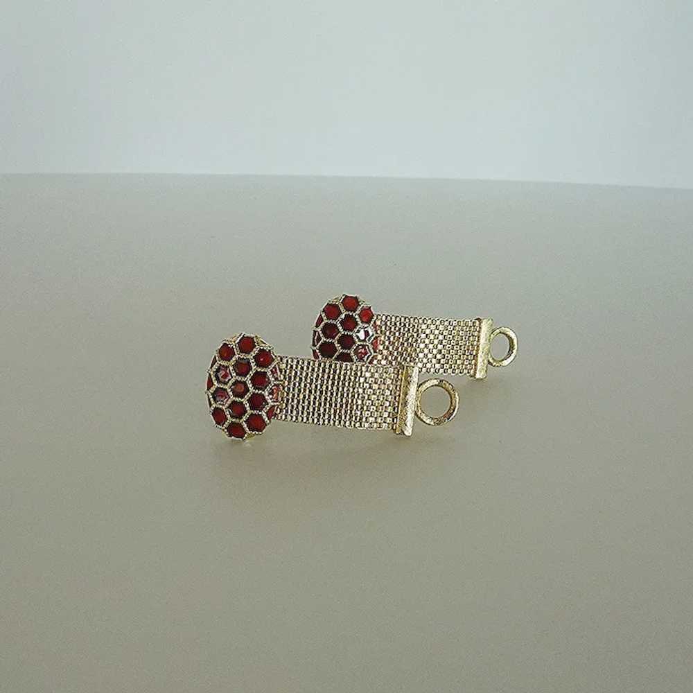 Dante Honeycomb Gold Tone Orange Wrap Around Cuff… - image 2