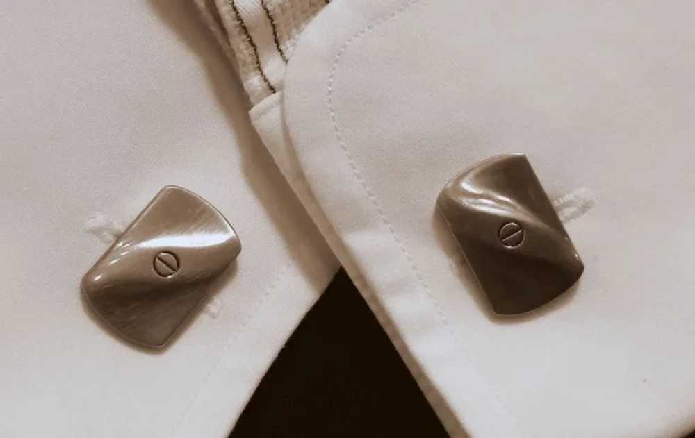 Simply Faux Pewter Look Cufflinks Cuff Links - image 2