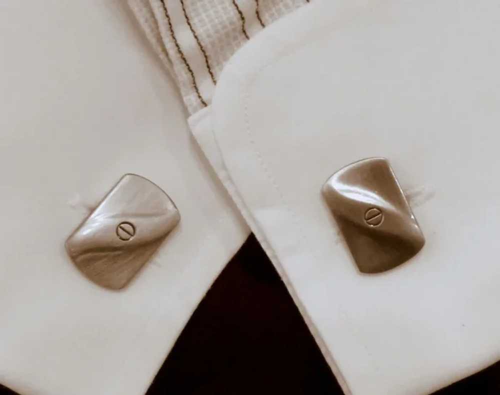 Simply Faux Pewter Look Cufflinks Cuff Links - image 3