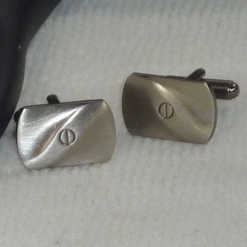 Simply Faux Pewter Look Cufflinks Cuff Links - image 5