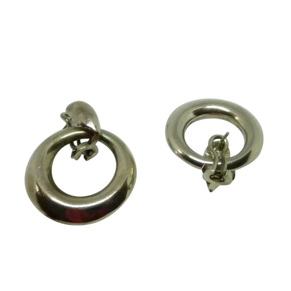 Sterling Silver Hooped Pierced Earrings - image 1
