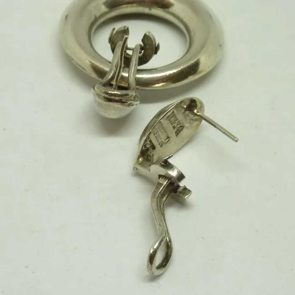 Sterling Silver Hooped Pierced Earrings - image 2