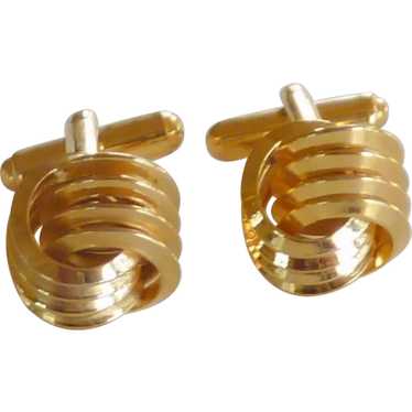 Gold Tone Twisted Knot Cufflinks Cuff Links - image 1