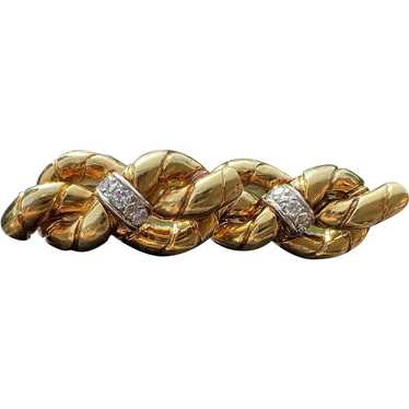 Tiffany & Co. 18k Yellow Gold and Diamond Cufflin… - image 1