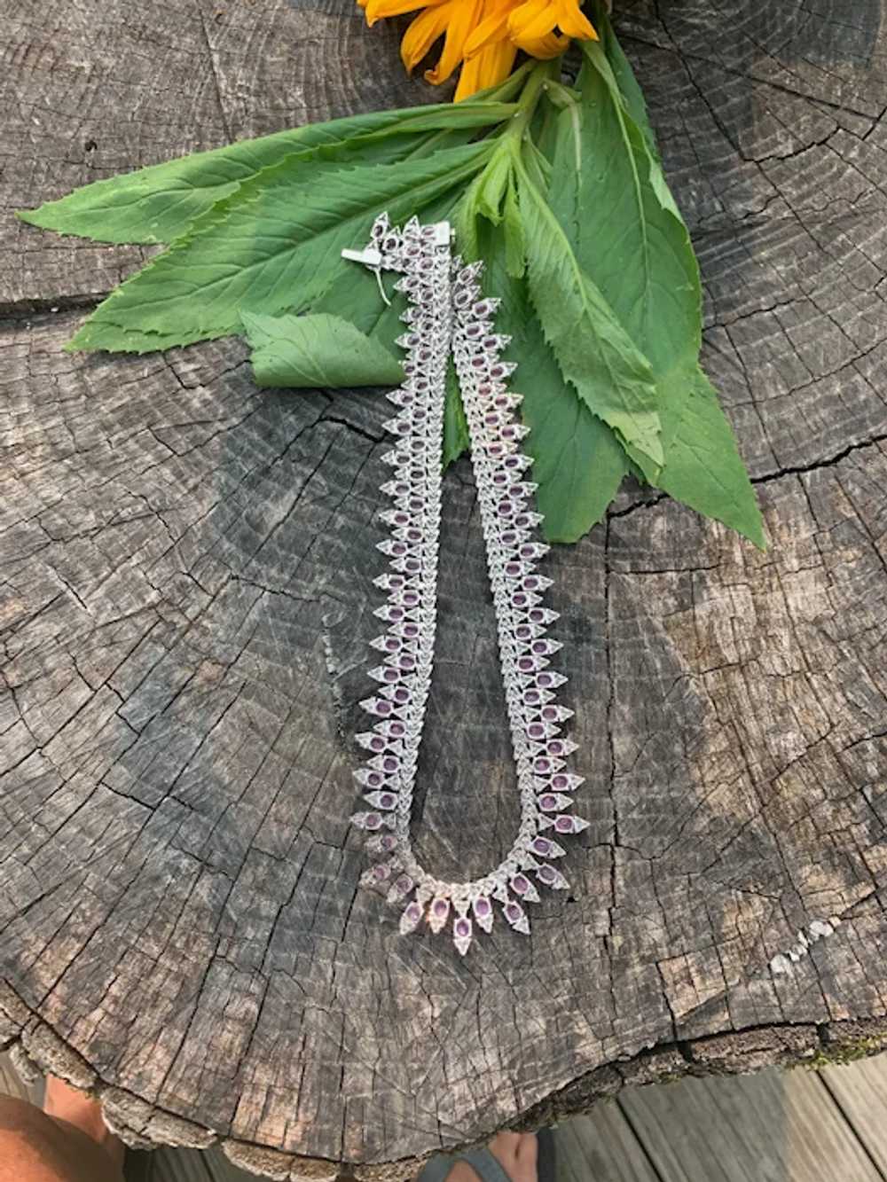 Pink Sapphire and Diamond Dramatic Choker Necklace - image 6