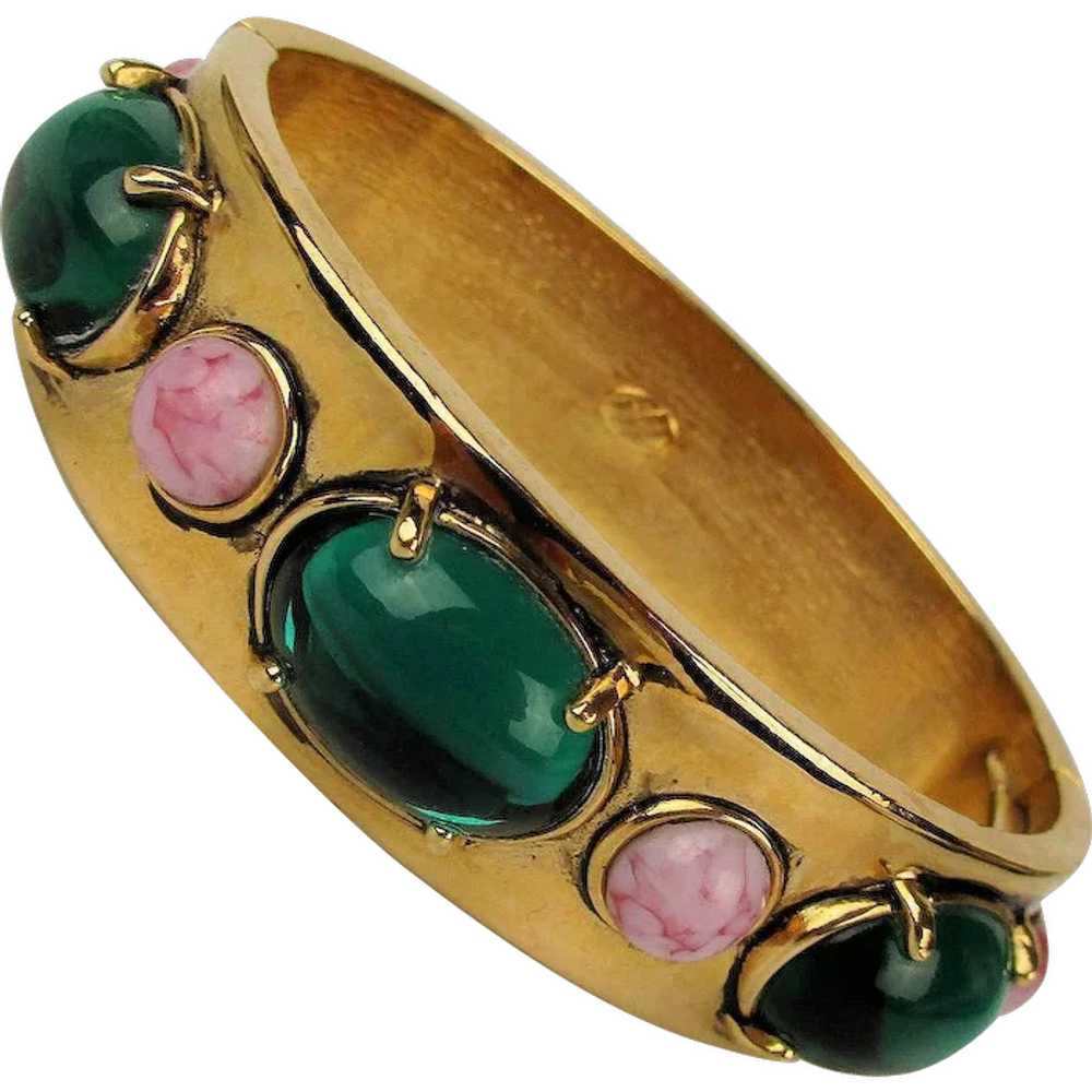 Big Hunk of Jeweled Designer Clamper Bracelet - image 1