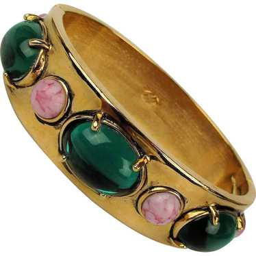 Big Hunk of Jeweled Designer Clamper Bracelet - image 1