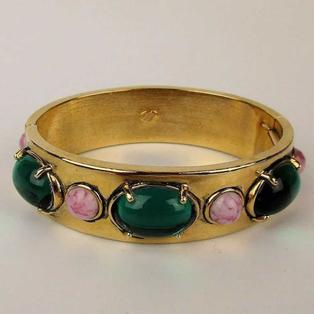 Big Hunk of Jeweled Designer Clamper Bracelet - image 2