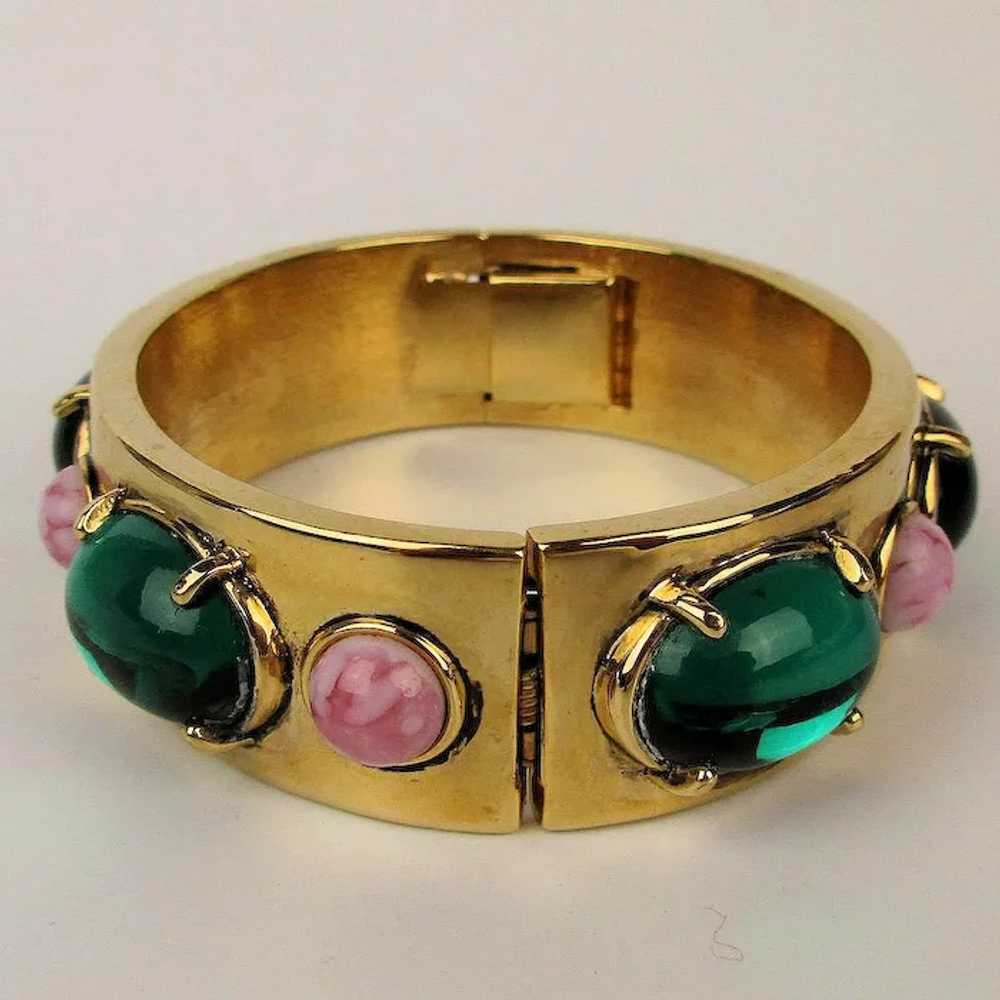 Big Hunk of Jeweled Designer Clamper Bracelet - image 3