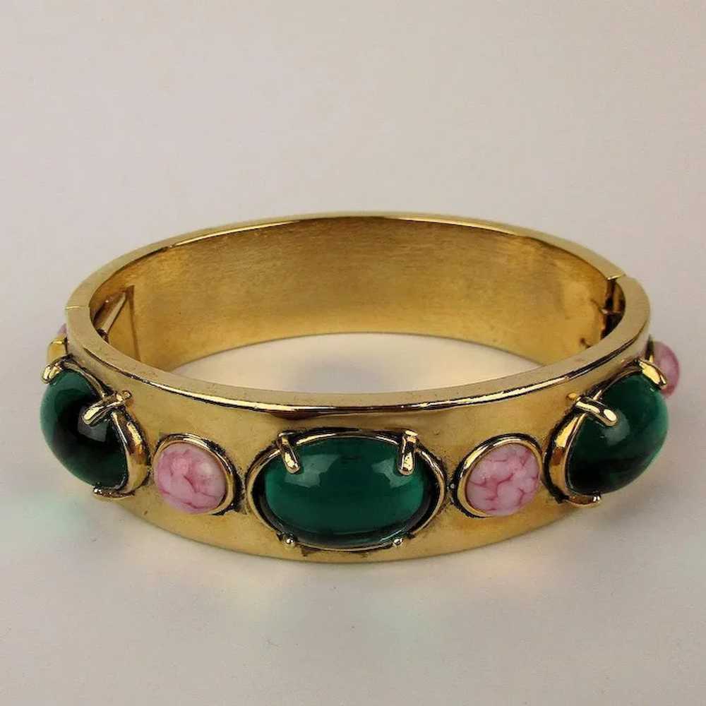 Big Hunk of Jeweled Designer Clamper Bracelet - image 4
