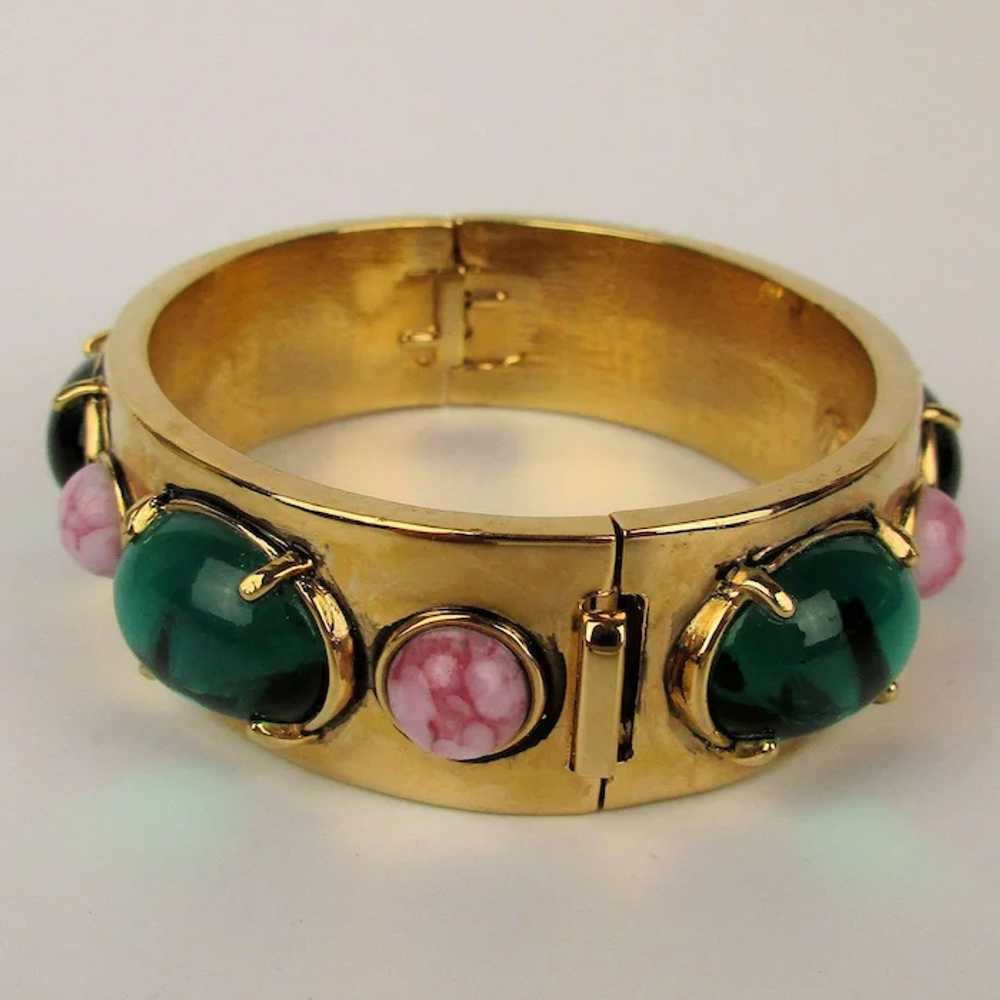 Big Hunk of Jeweled Designer Clamper Bracelet - image 5