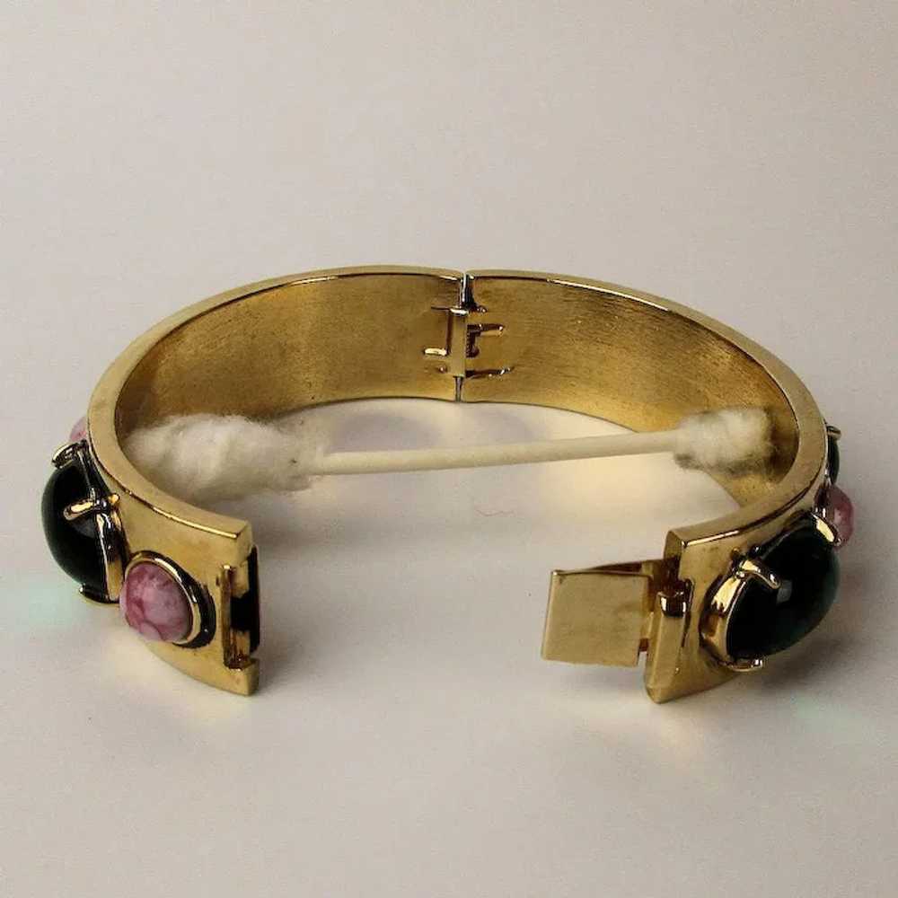 Big Hunk of Jeweled Designer Clamper Bracelet - image 6