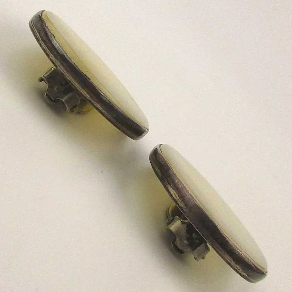 Sterling Silver Citrine Quartz Clip Earrings - Si… - image 2