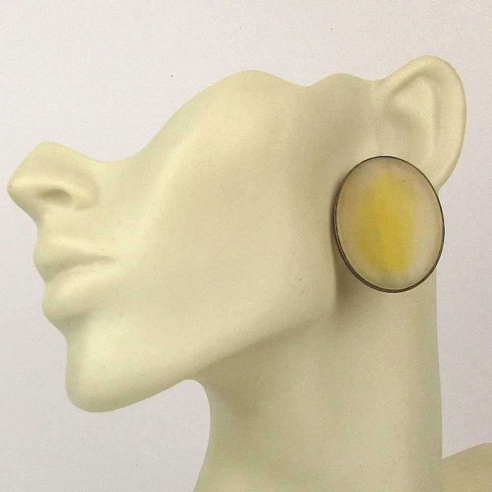 Sterling Silver Citrine Quartz Clip Earrings - Si… - image 6