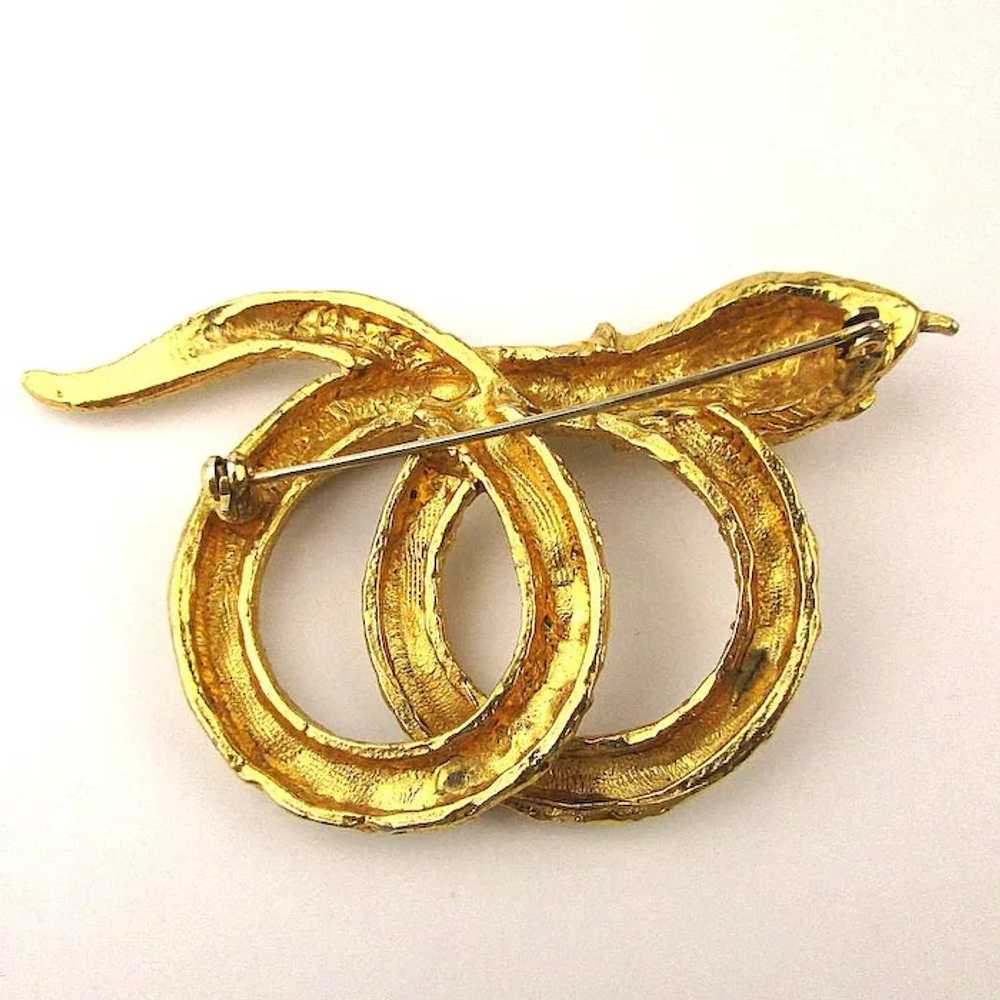 Gilded Snake Pin in Pretzel Pose - image 3