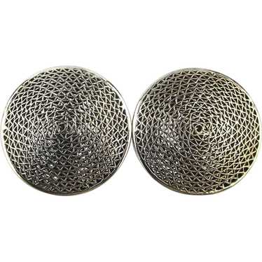 Signed VENDOME Big Round Grill Clip Earrings