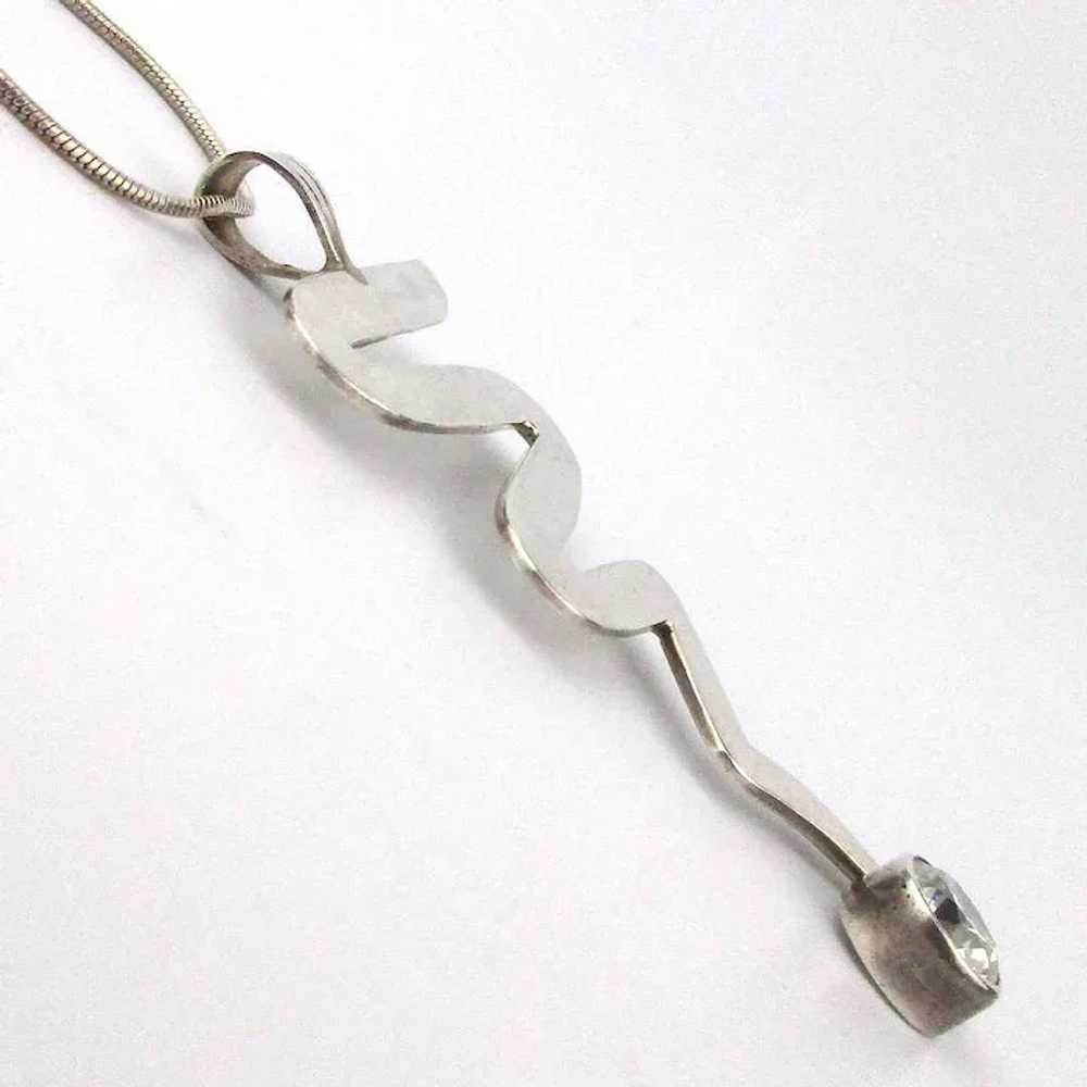 Vintage Mexican Sterling Silver Squiggle Pendant … - image 3