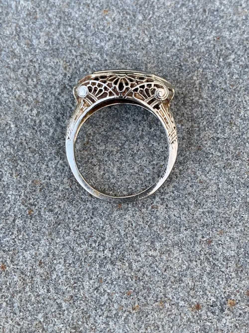 Art Deco 2 Stone Diamond Ring - image 7