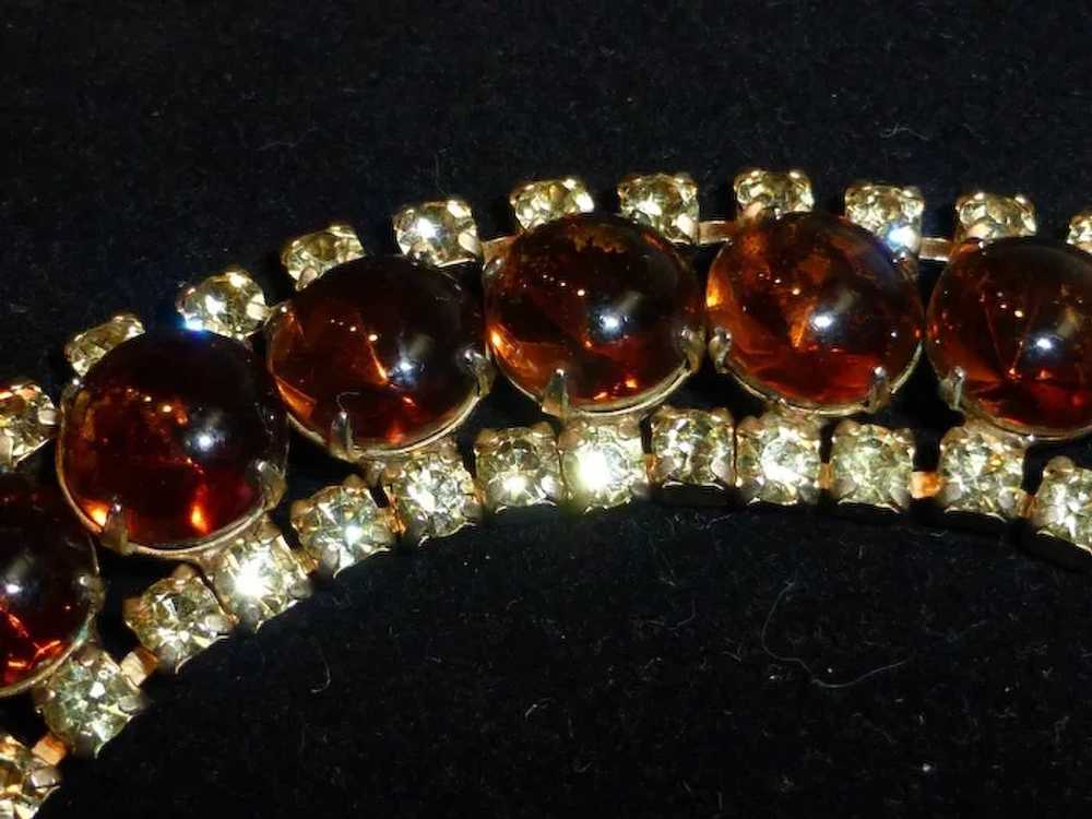 Vintage Topaz Amber Rhinestone Bracelet - image 8