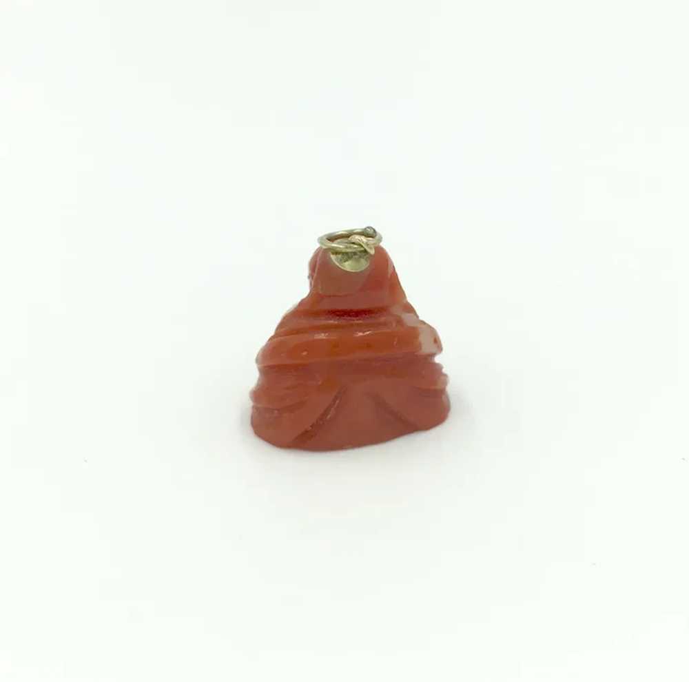 Coral Buddha Carved Charm Buddhism Yogi Pendant - image 7