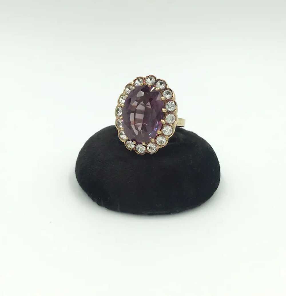 14K Rose Gold Purple Lavender Simulated Alexandri… - image 2