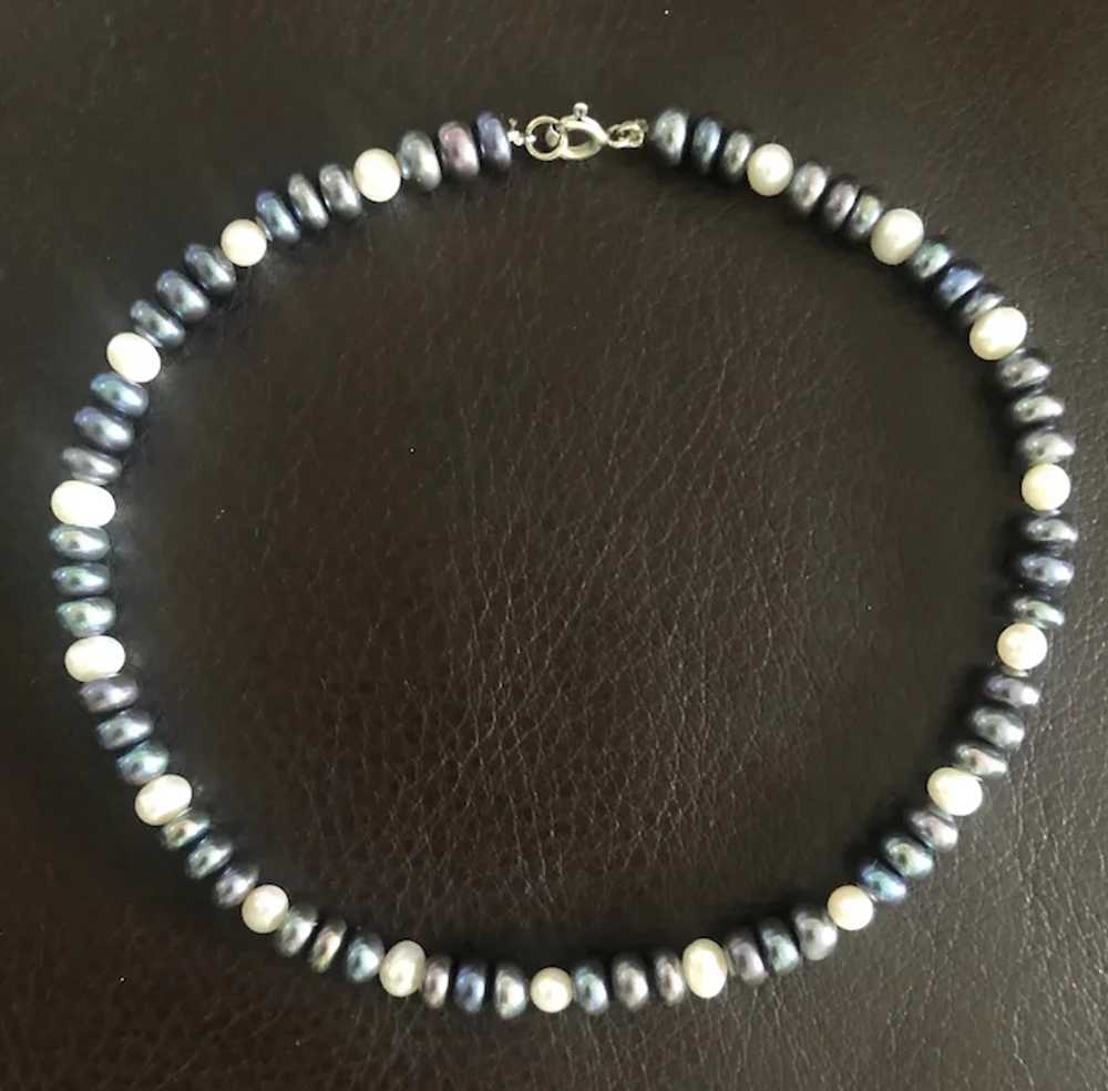 Beautiful Black White Freshwater Pearl Anklet 12”… - image 3