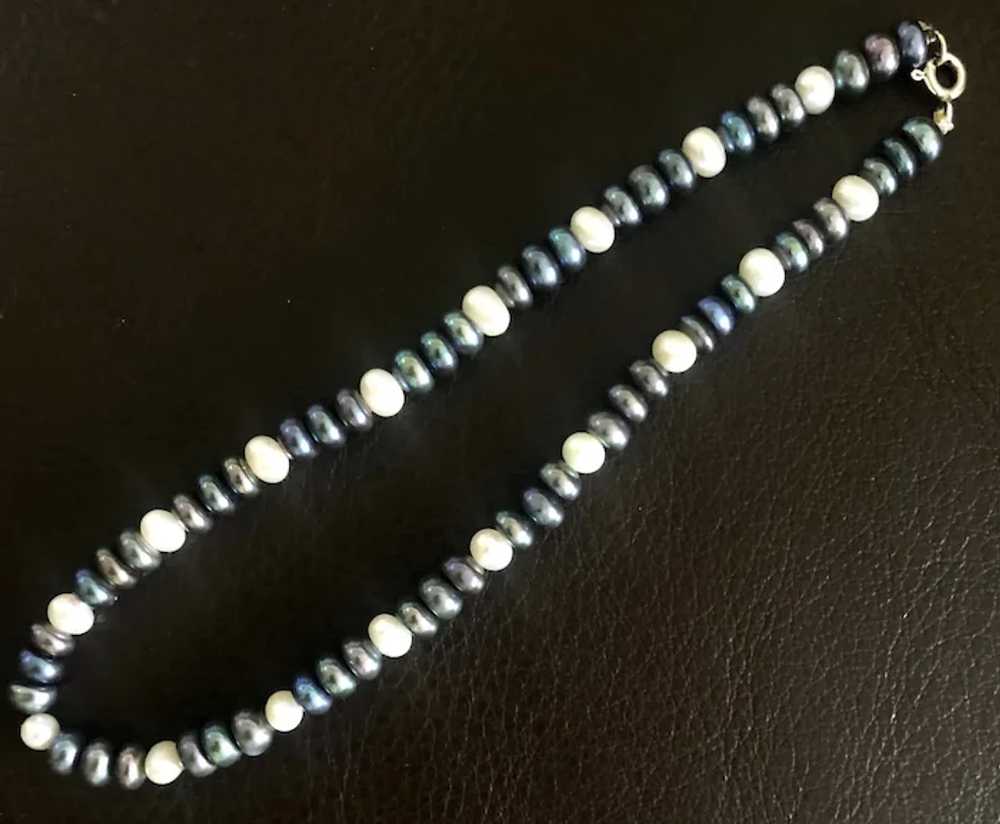 Beautiful Black White Freshwater Pearl Anklet 12”… - image 4