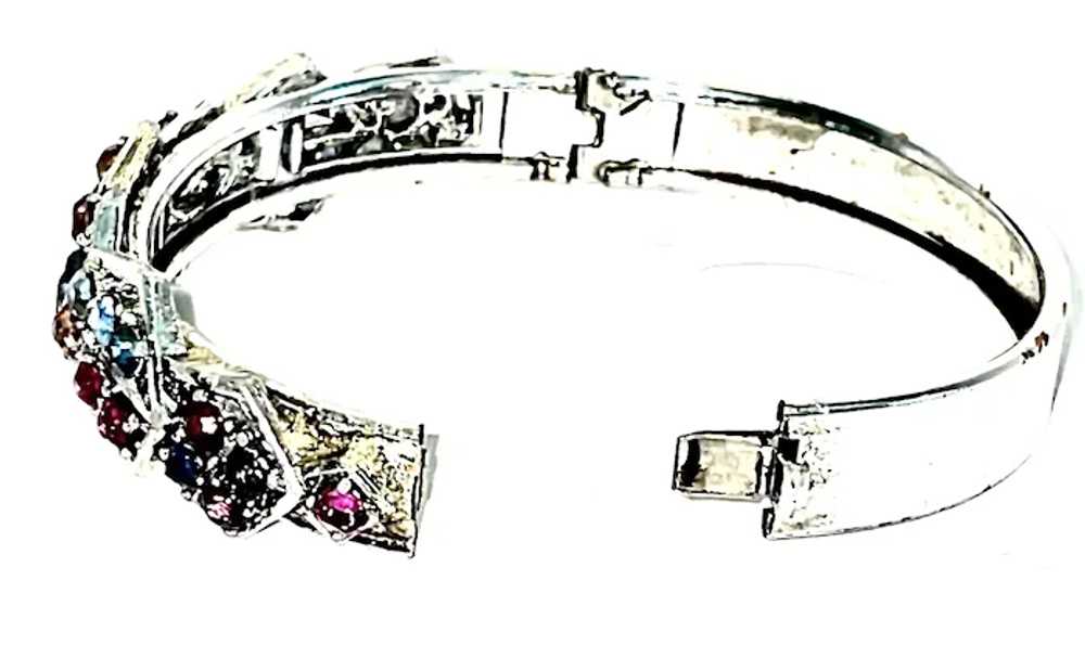 Vintage Multi Colored Stone Bangle Bracelet - image 2