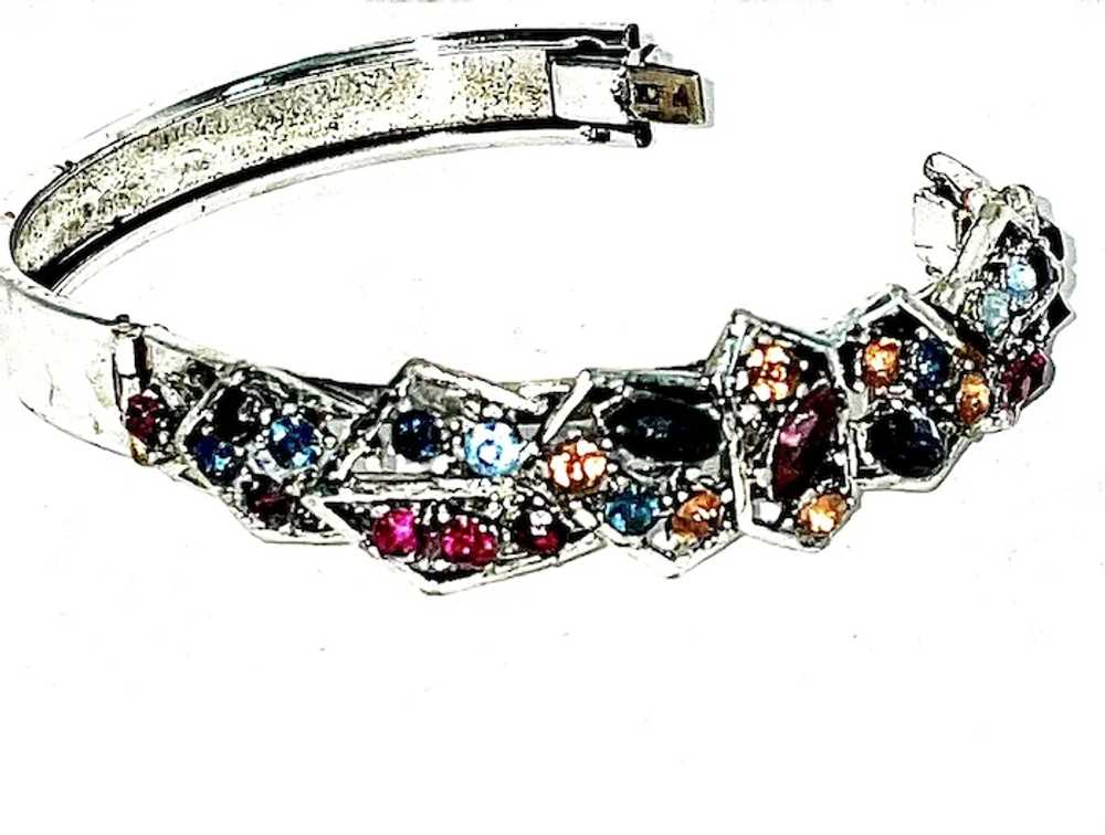 Vintage Multi Colored Stone Bangle Bracelet - image 5