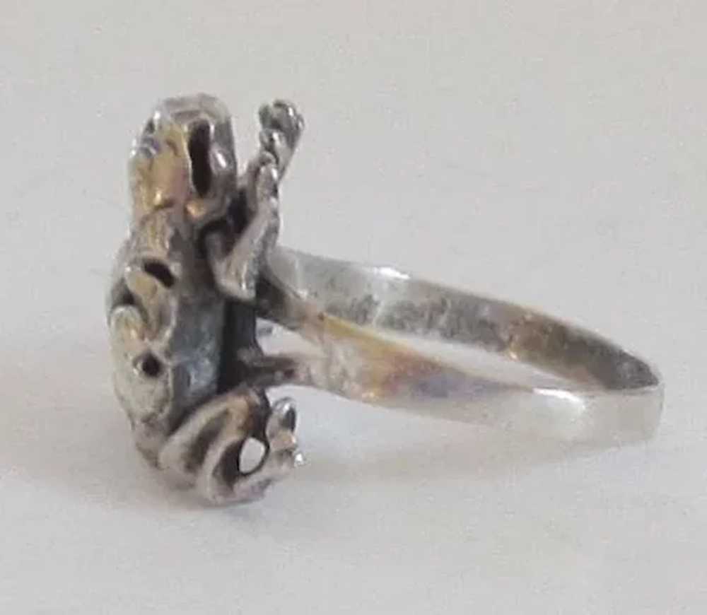 Sterling Silver "Frog" Ring - Moveable - image 2