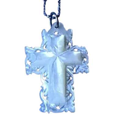 Mother of Pearl Cross Necklace - image 1