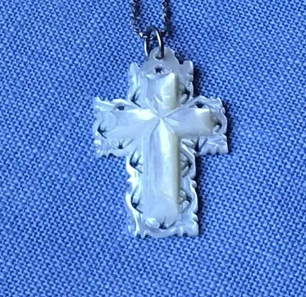 Mother of Pearl Cross Necklace - image 3