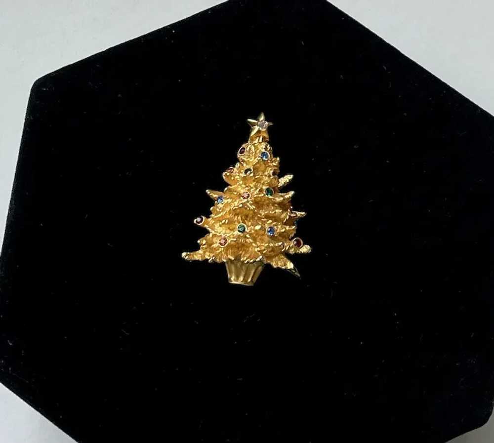 Christmas Tree Pin, Signed - image 2