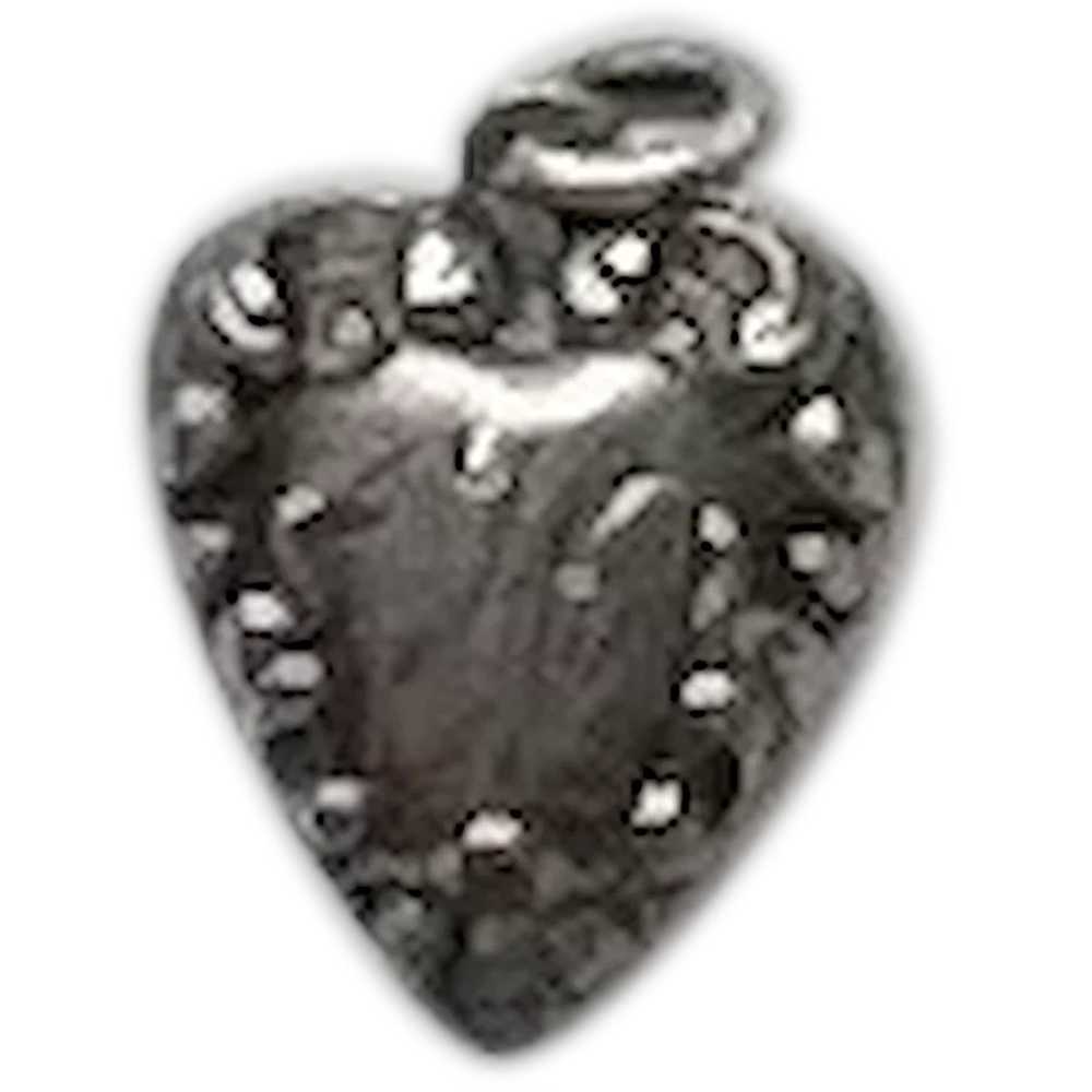 Vintage Sterling Silver heart pendant.charm - image 1