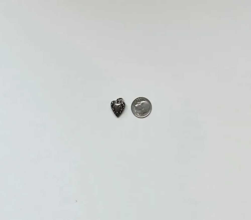 Vintage Sterling Silver heart pendant.charm - image 2